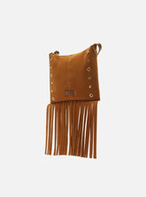 BOLSA TIRACOLO MARROM CLARA ACAMURÇADA FRANJAS A 50011 0962 0002 AREZZO